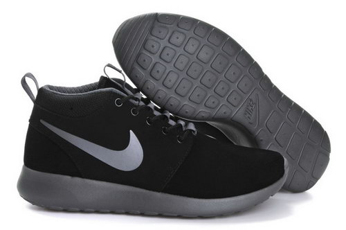 Nike Roshe Run Mens Shoes High Black Silver Best Price